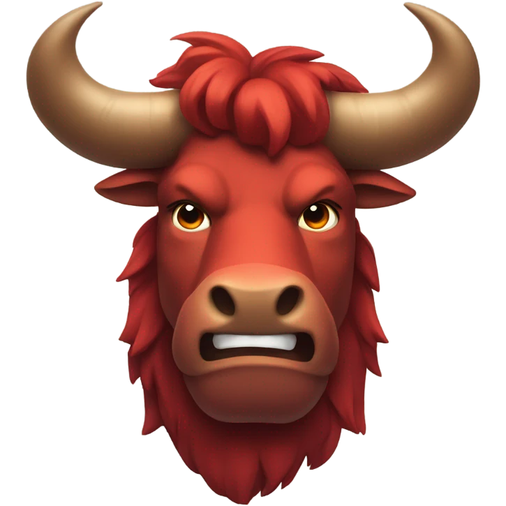 Red colored bull emoji