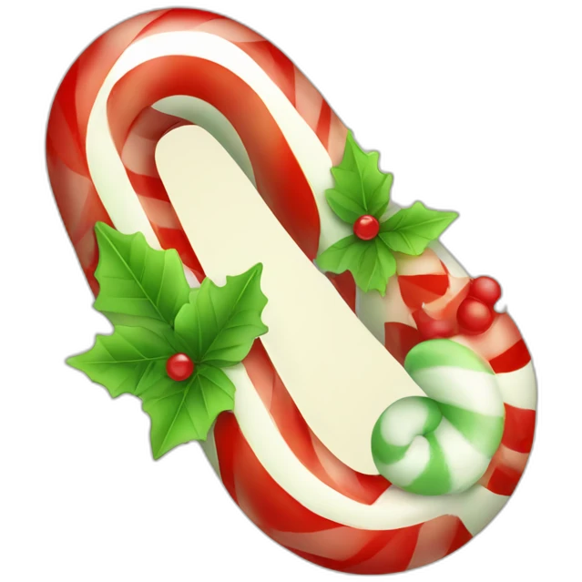 christmas candy cane with decoration emoji