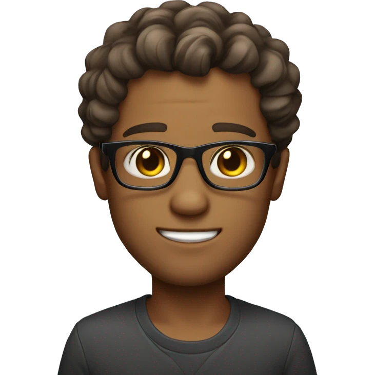 Make a man with cute glasses who looks fine and having brown wavy hair emoji