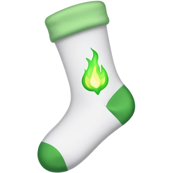 White sock with green fume emoji