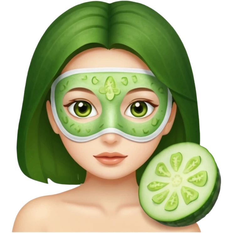 face mask cucumber girl emoji
