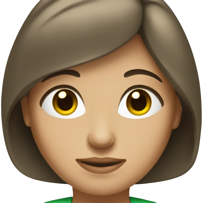 women with brunette bob and green eyes emoji