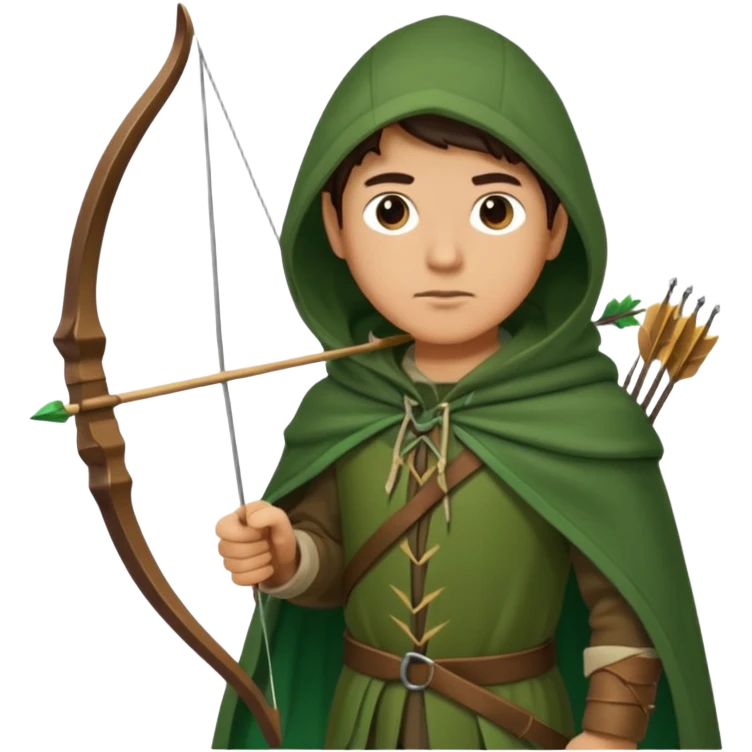 The classic image of a hunter carrying a bow and arrow emoji