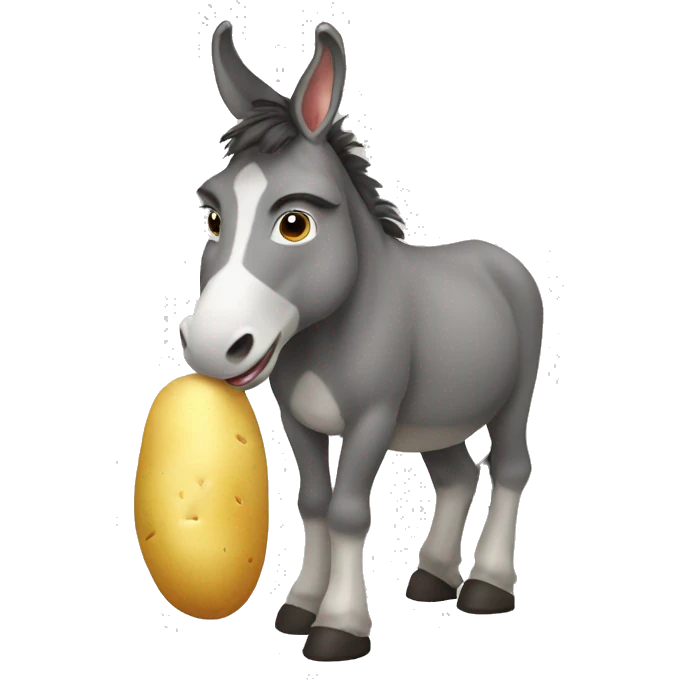 Donkey eating an potato emoji