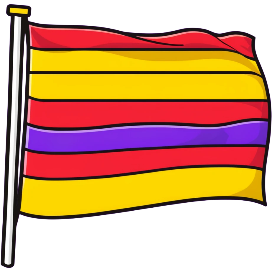 Flag with three horizontal bands - red, yellow, and violet emoji