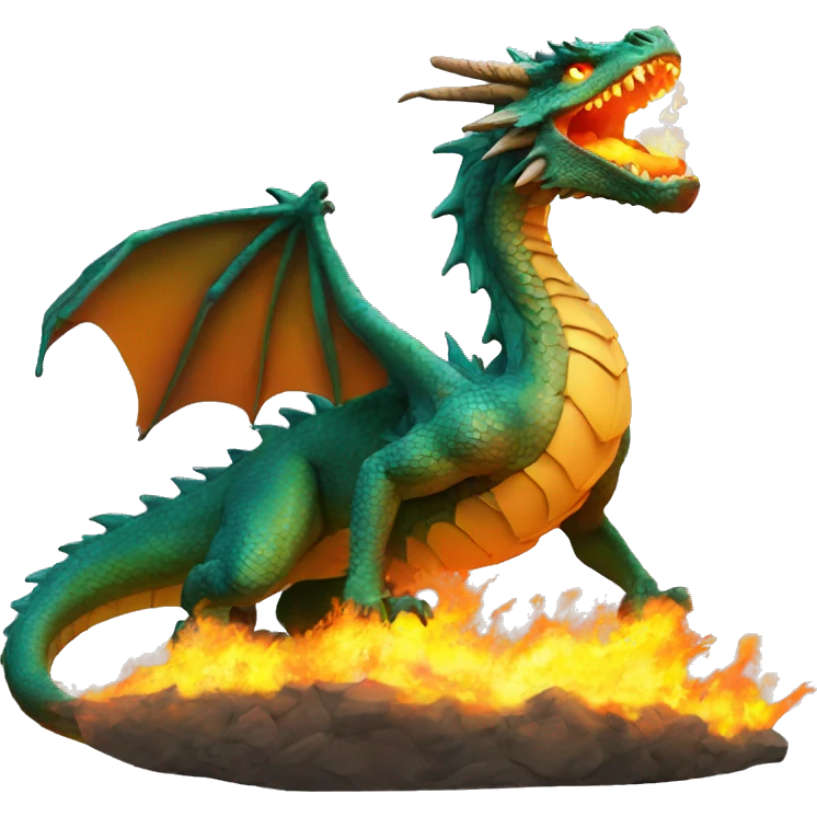 Dragón botando fuego por la boca emoji