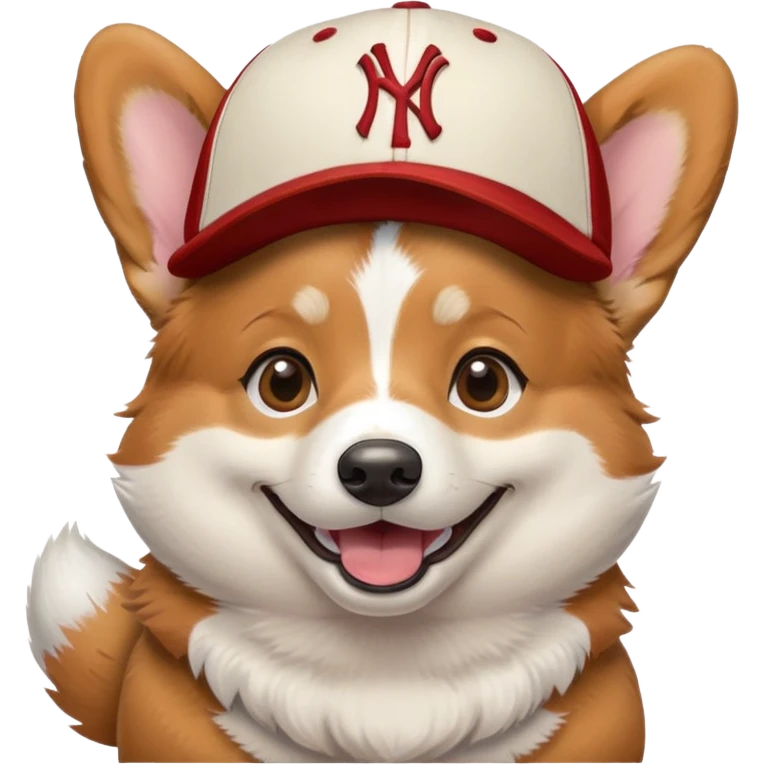 Corgi with a baseball hat emoji