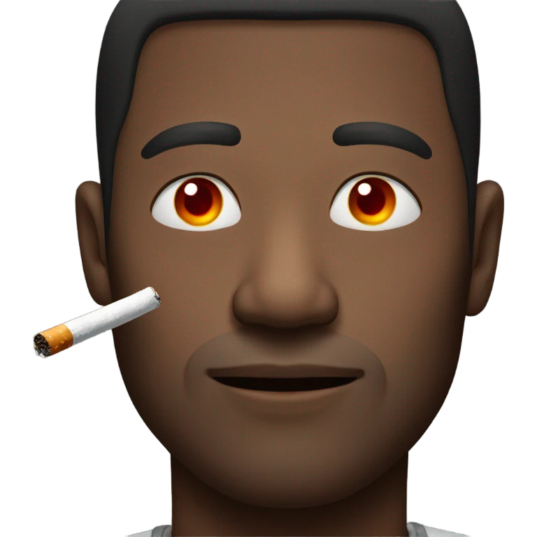 guy with red eyes using a cigarette  emoji