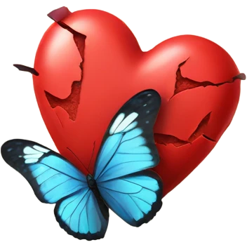 broken heart with butterfly emoji
