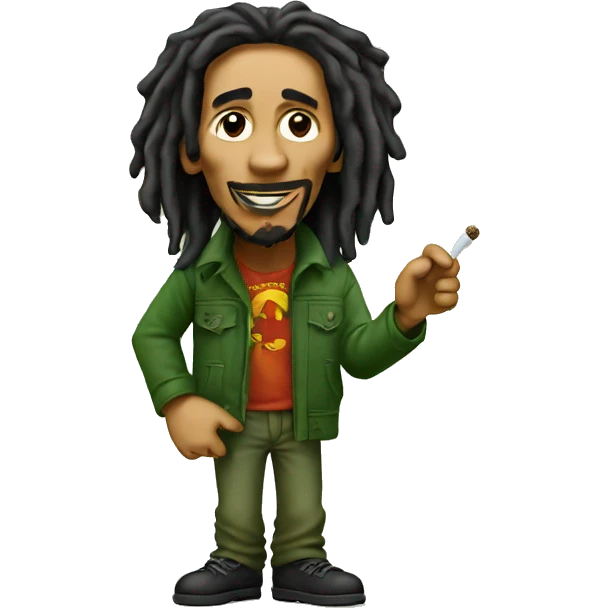 Bob Marley with a joint emoji