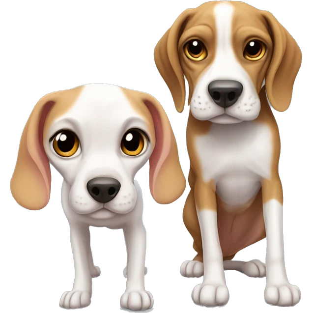 beagle and sphynx playing emoji