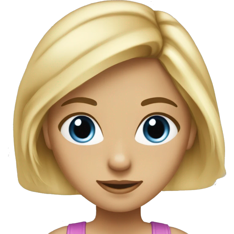 Fille blonde cheveux lisse yeux bleus emoji