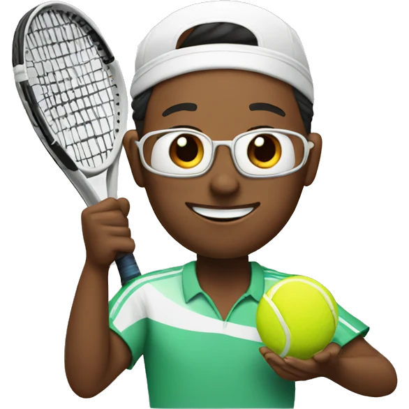 Tennis player with winning cup  emoji