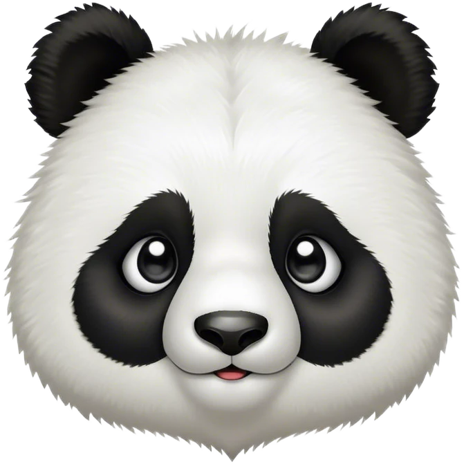 Cinematic Cute Panda Portrait Emoji, Head tilted playfully and inquisitively, featuring a fluffy, contrasting Fur of black and white with a charming expression and round, sparkling eyes filled with curiosity, Simplified yet irresistibly adorable features, highly detailed, glowing with a warm, friendly glow, high shine, affectionate and playful, stylized with a touch of bamboo whimsy, bright and endearing, soft glowing outline, capturing the essence of a mischievous yet loving panda, so playful it feels like it could roll out of the screen and into your arms! emoji