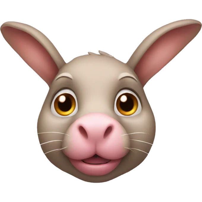 a rabbit with a pig nose emoji