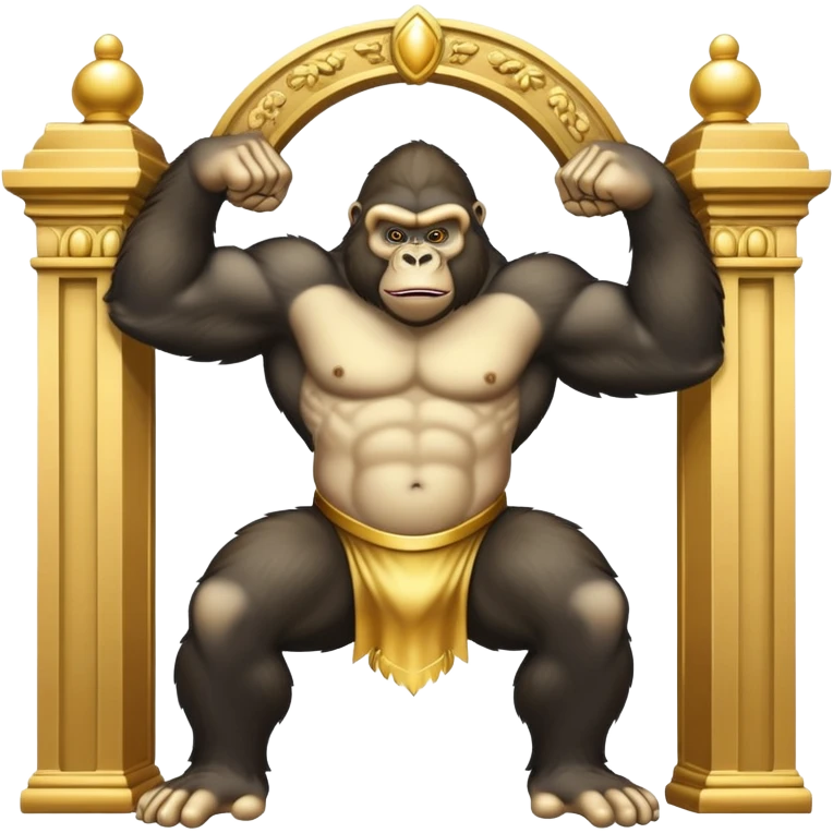 Flexing gorilla at heaven gate emoji
