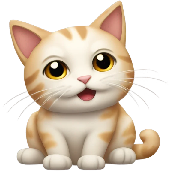 cat in the middle of a meow emoji