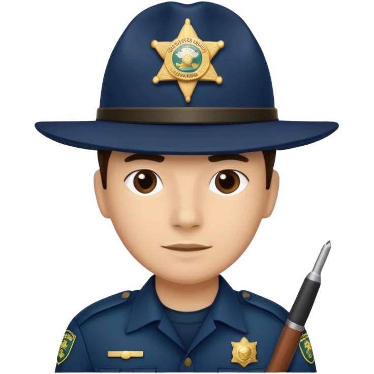 hazme un policia de fronteras con gorro azul oscuro pero sin porra emoji