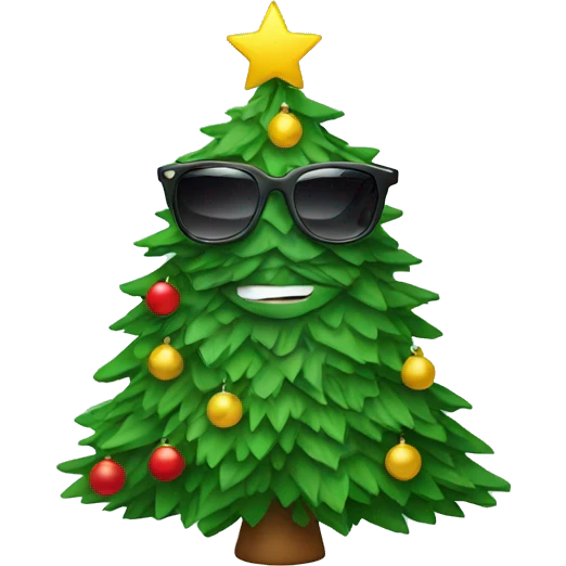 Christmas tree wearing sunglasses  emoji
