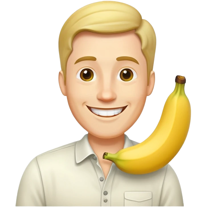 White man with a banana  emoji
