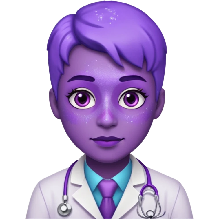glitter purple doctor emoji