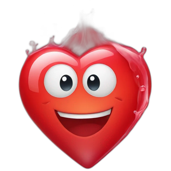 A red heart with water emoji