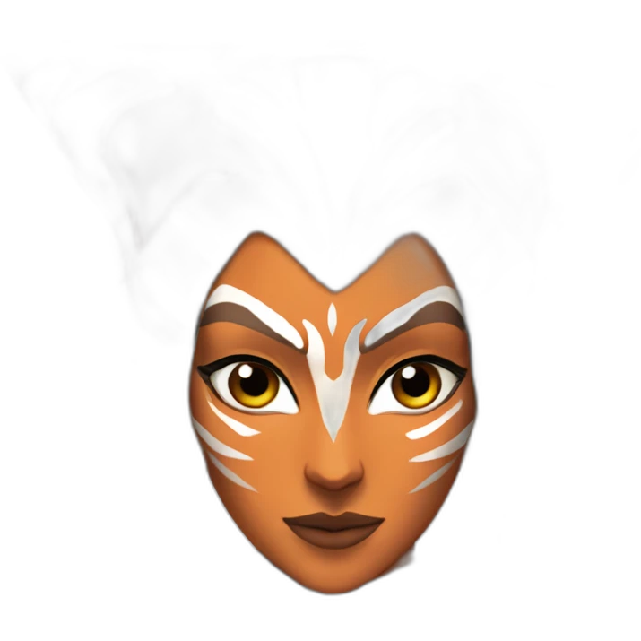 Sexy Ahsoka Tano (bust, front facing, Apple iOS 17 style) horns, tendrils emoji