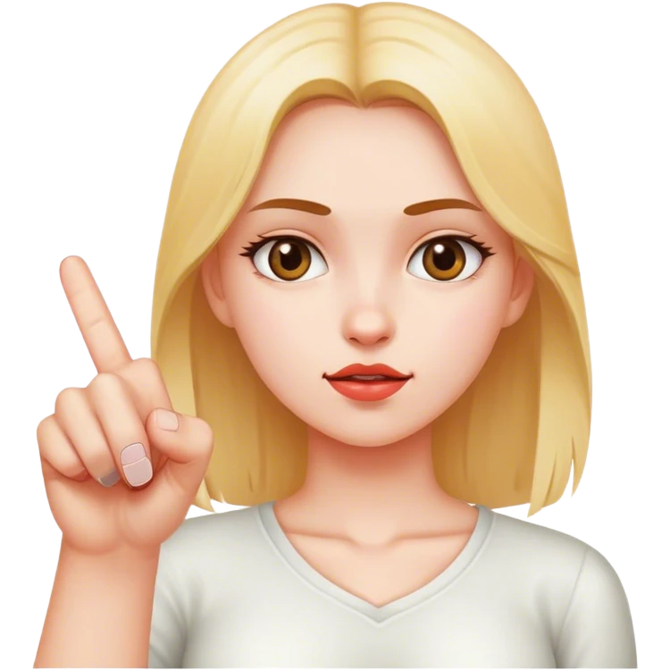 Girl giving the middle finger emoji