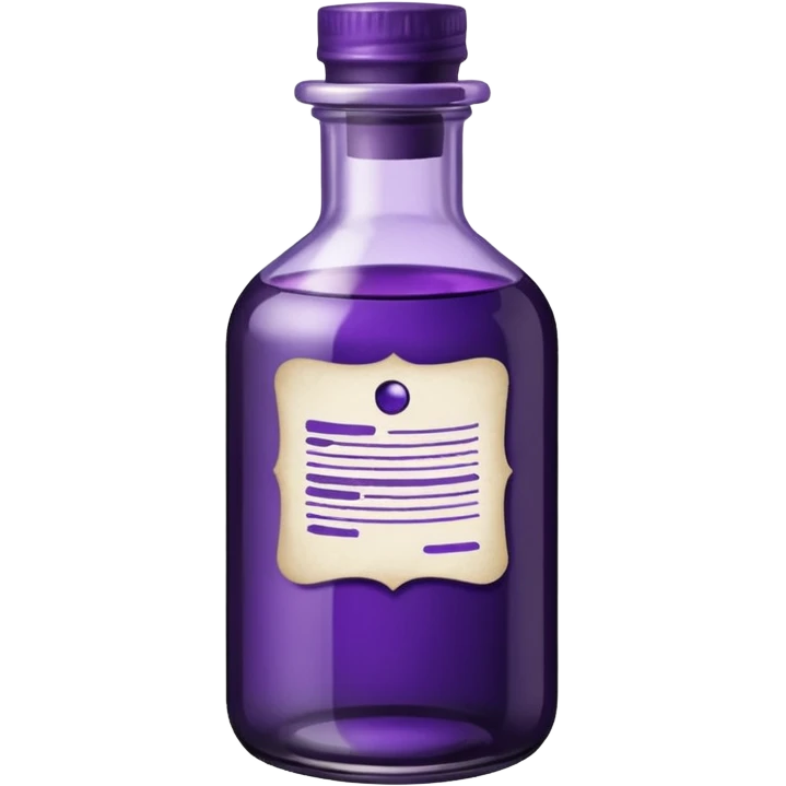 purple ink bottle with label emoji