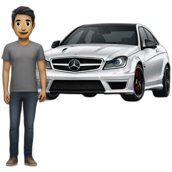 2014 mercedes c63 and person emoji