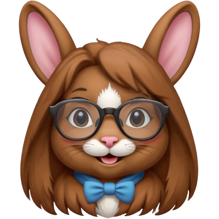 Girl rabbit wearing glasses emoji