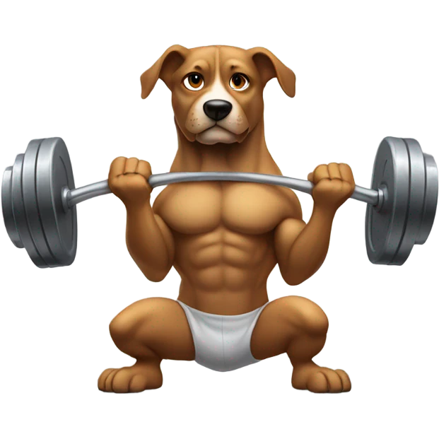 Dog lifting weights  emoji