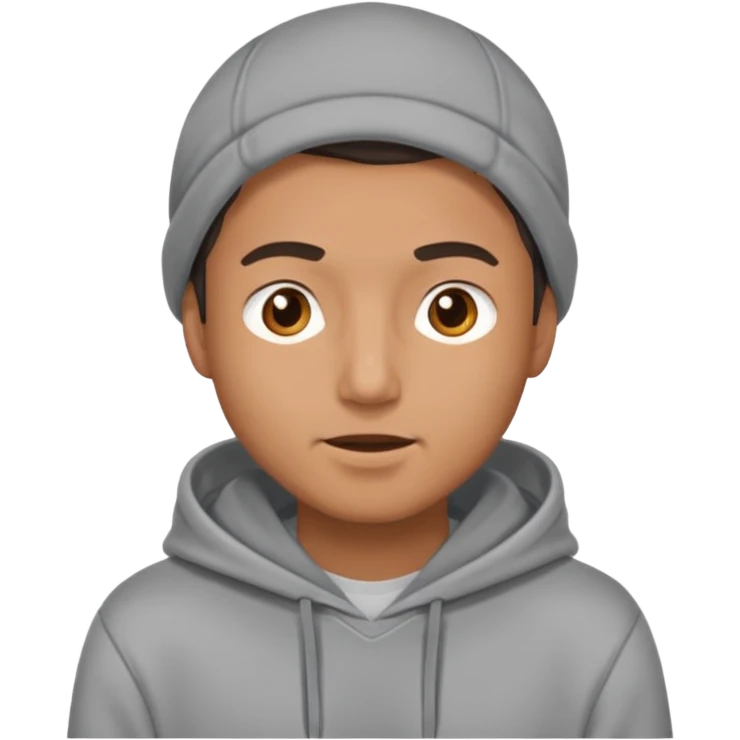 guy standing in a hodie and talking emoji