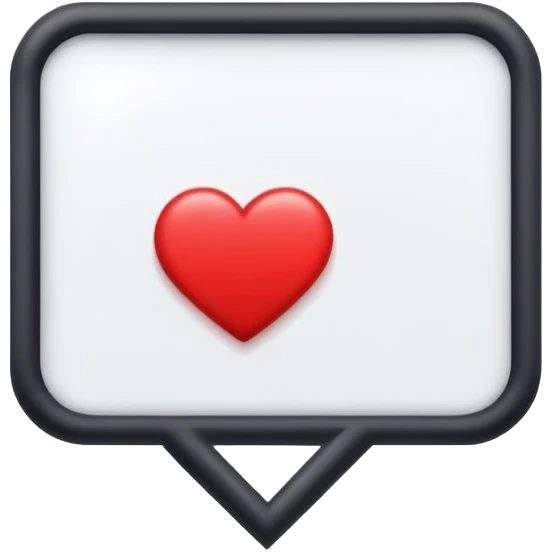 rectangular post frame with a heart, comment bubble, and bookmark icon below it emoji