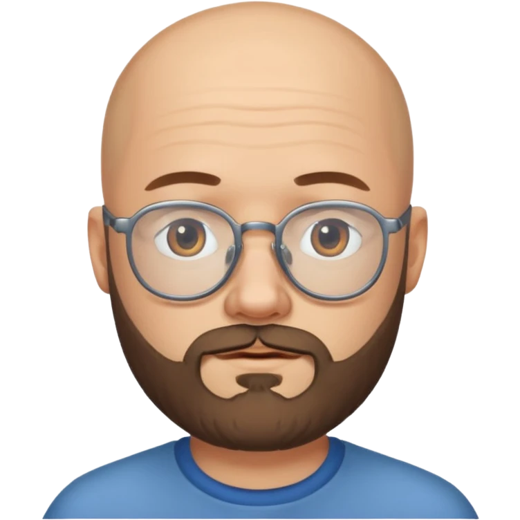 bald man with beard and glasses emoji