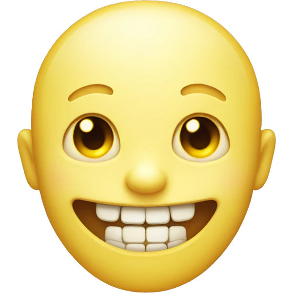 Smiling emoji with yellow bone in its mouth emoji