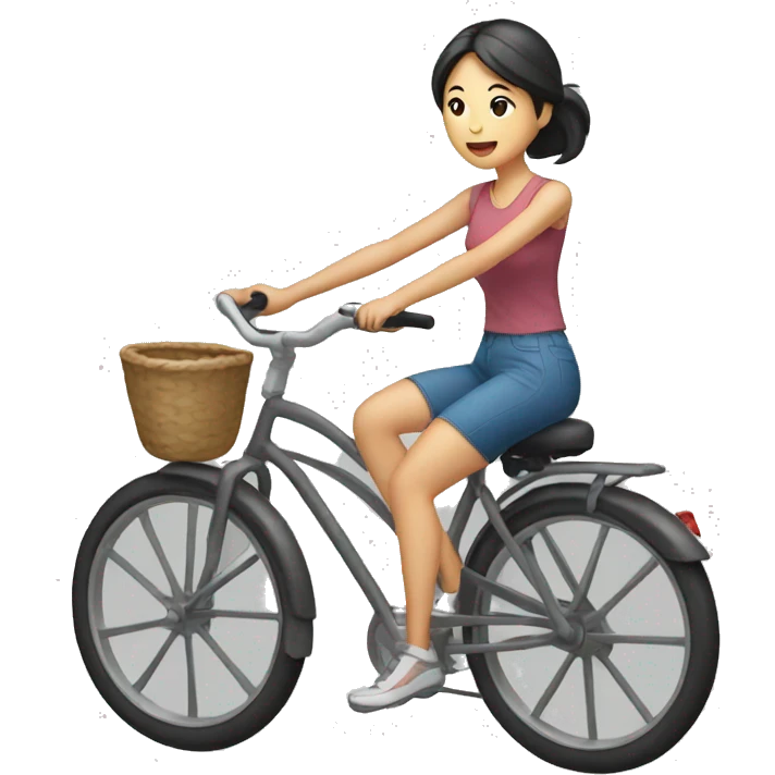 an asian women on a bicycle emoji