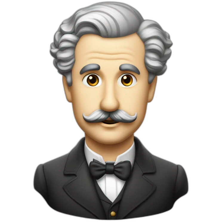 Dictateur des années 1940 en Allemagne avec Only Charlie Chaplin's moustache et les cheveux plaqué sur le côté emoji