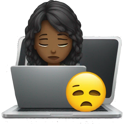 sad girl and laptop emoji