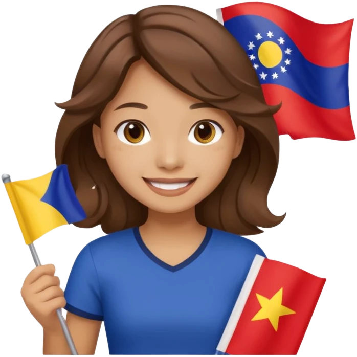 white wavy brown hair girl pinoy flag emoji