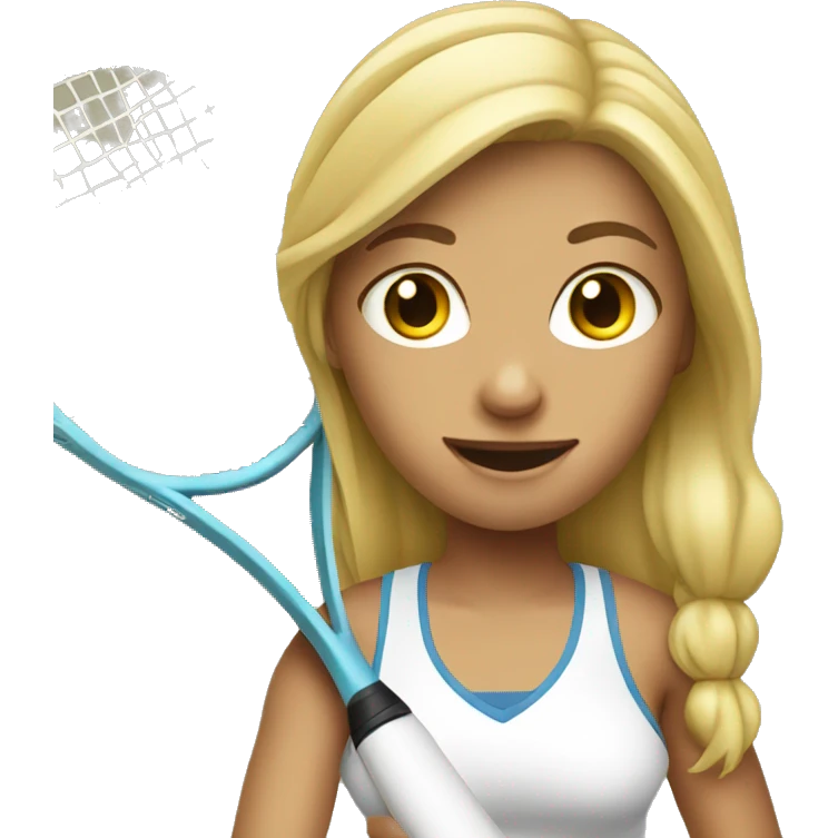 Blonde girl plays tennis  emoji