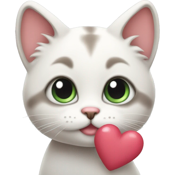 Cute cat with heart emoji