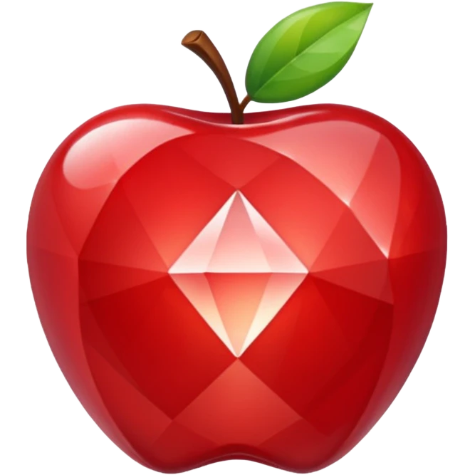 Red version of the apple diamond emoji emoji
