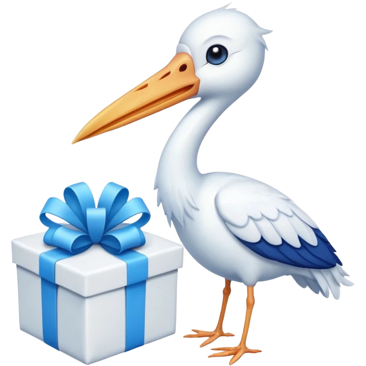 cigogne avec cadeau emoji