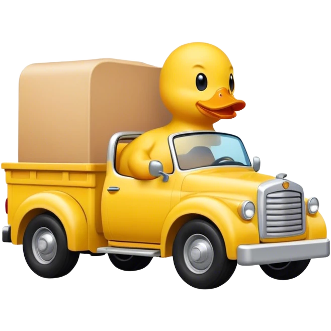 rubber ducky driving a truck emoji