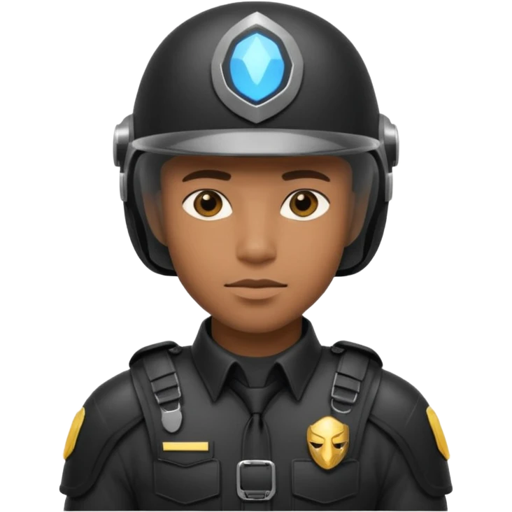 Futuristic black man cop emoji