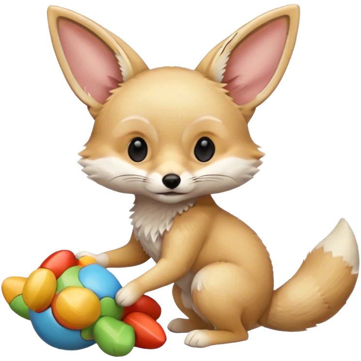 fennec playing with toys  emoji