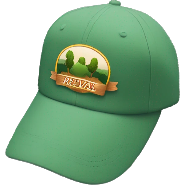 A baseball cap that says treaty oak revival on it  emoji