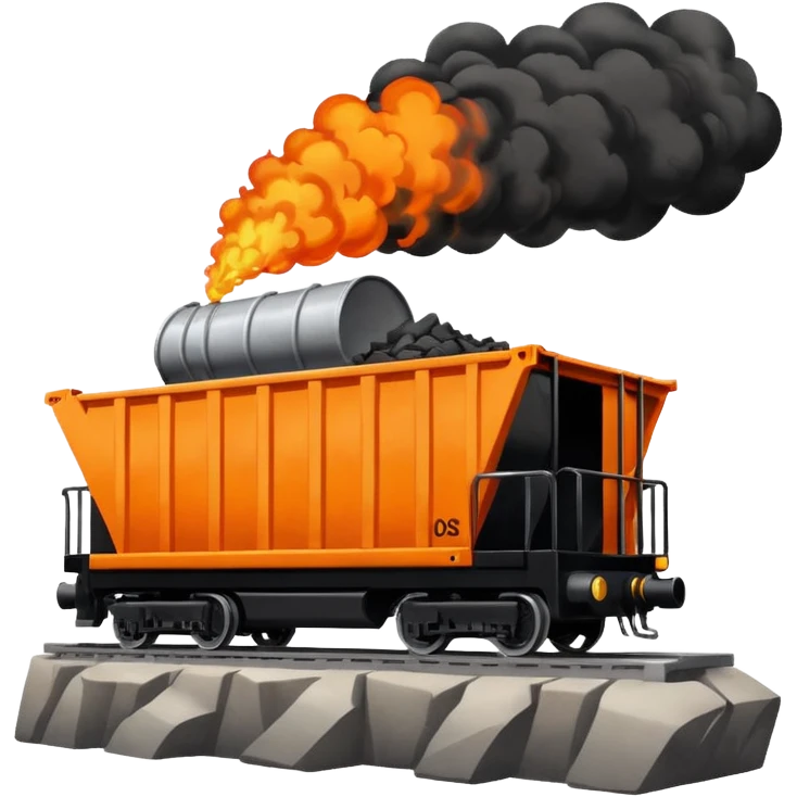 Train pushing dumpster fire off cliff emoji