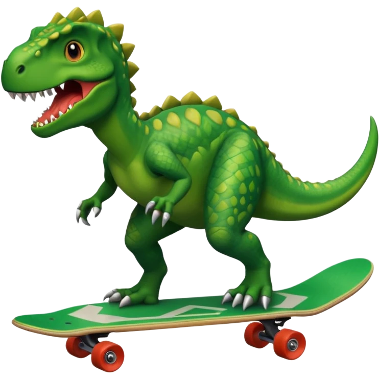 Dinosaur on a skateboard emoji